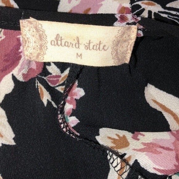 Altar’D State size medium black floral boho babydoll top - Picture 5 of 7